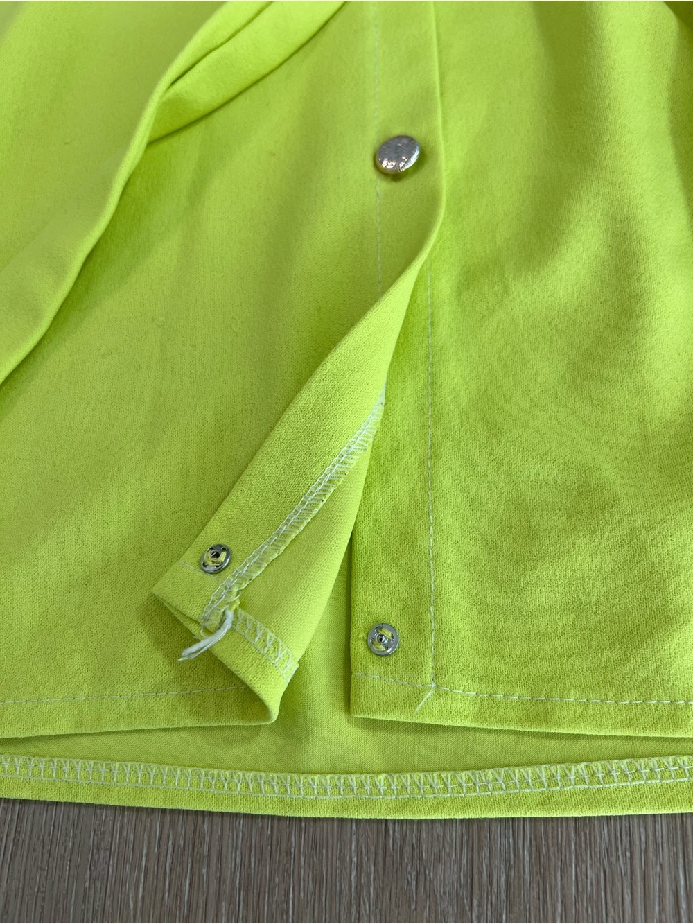 Neon Yellow Lightweight Overcoat with Belt Vintage Retro Y2K - Picture 5 of 8
